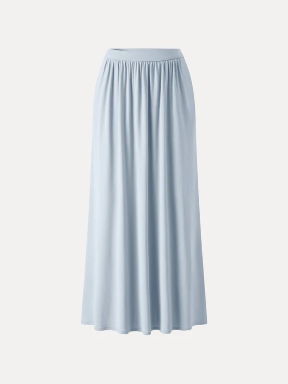 OGL Soft Linen Knit Gathered A-Line Maxi Skirt with Pockets